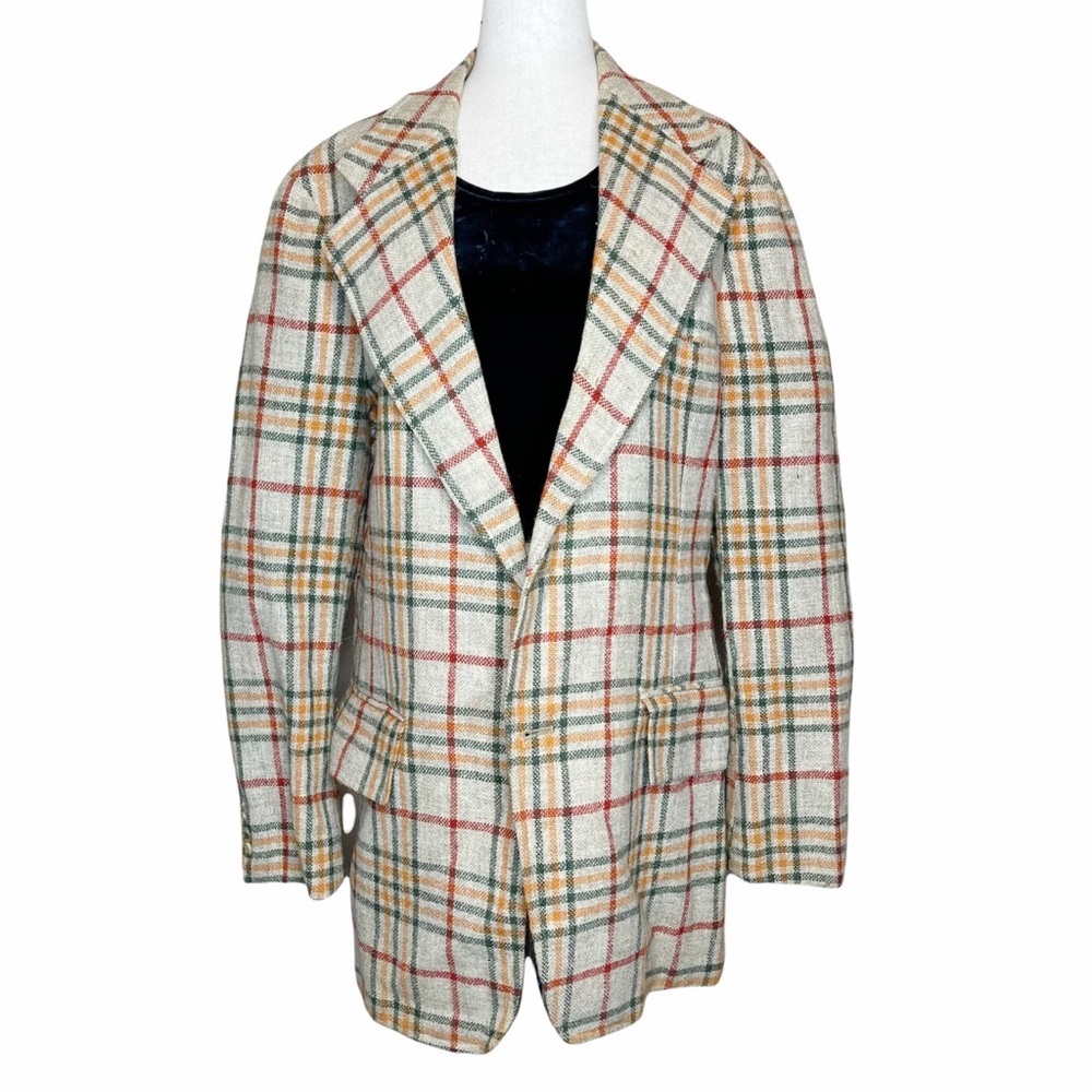 Vintage Clan Bruce Scottish Plaid Wool Oversized Blazer Jacket